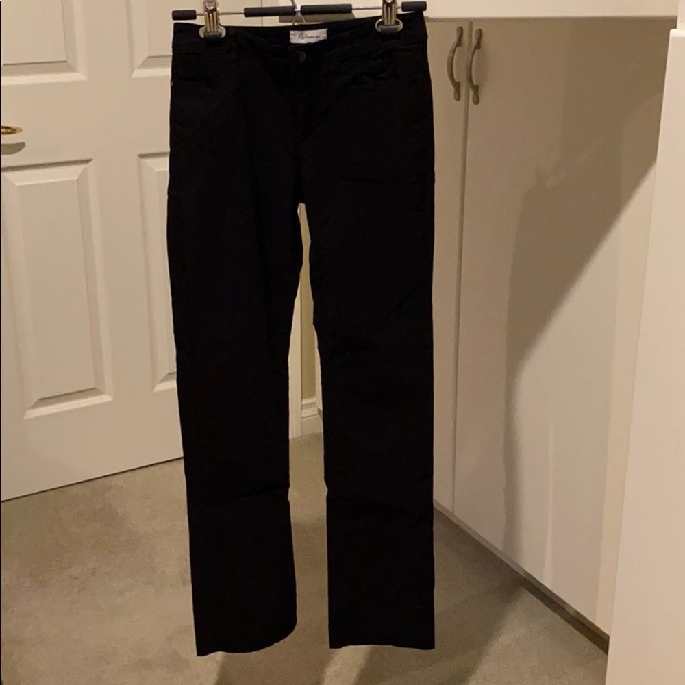 Black casual button zip up pants